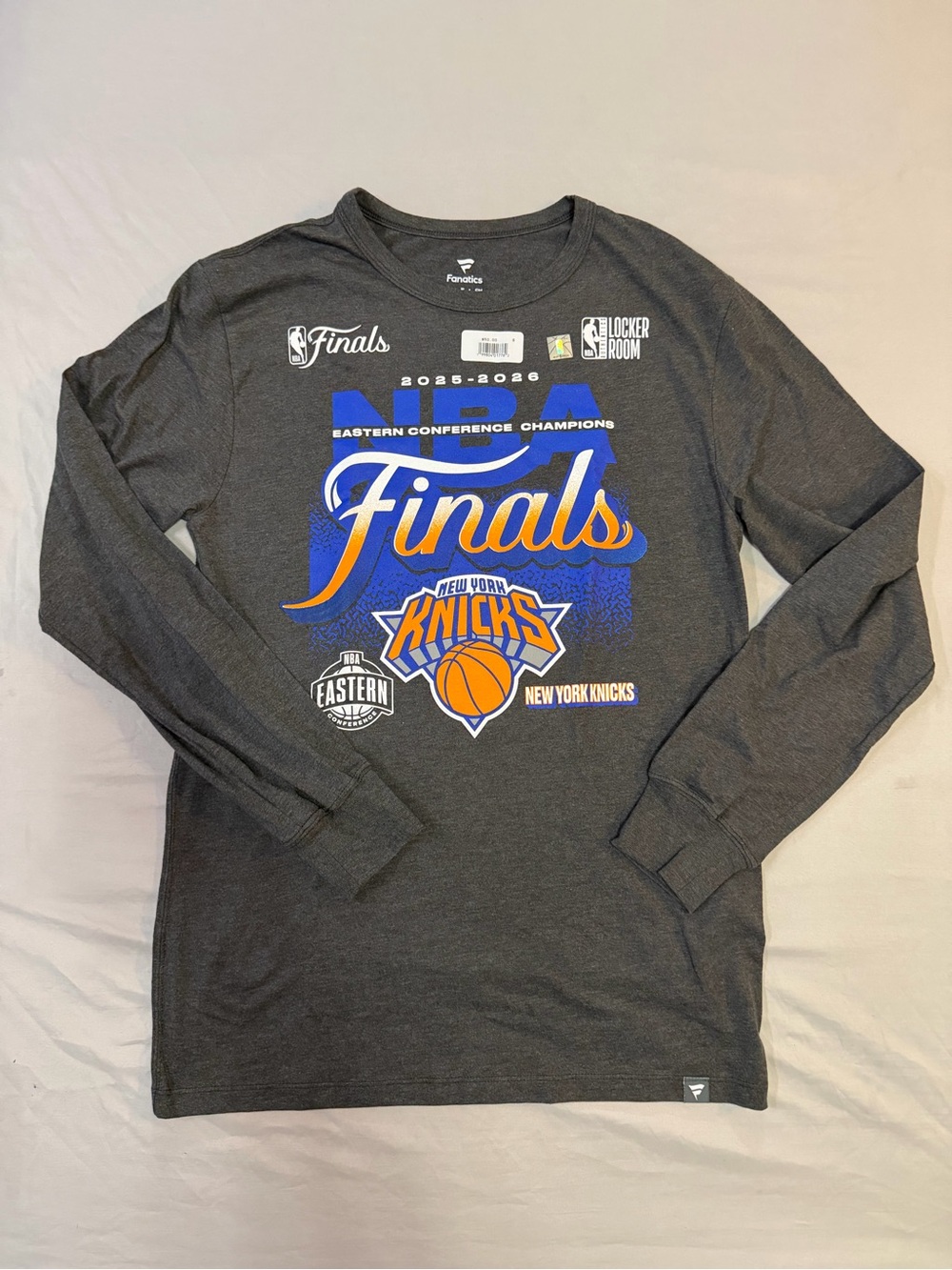 Fanatics New York Knicks Finals Long Sleeve Tee - Charcoal